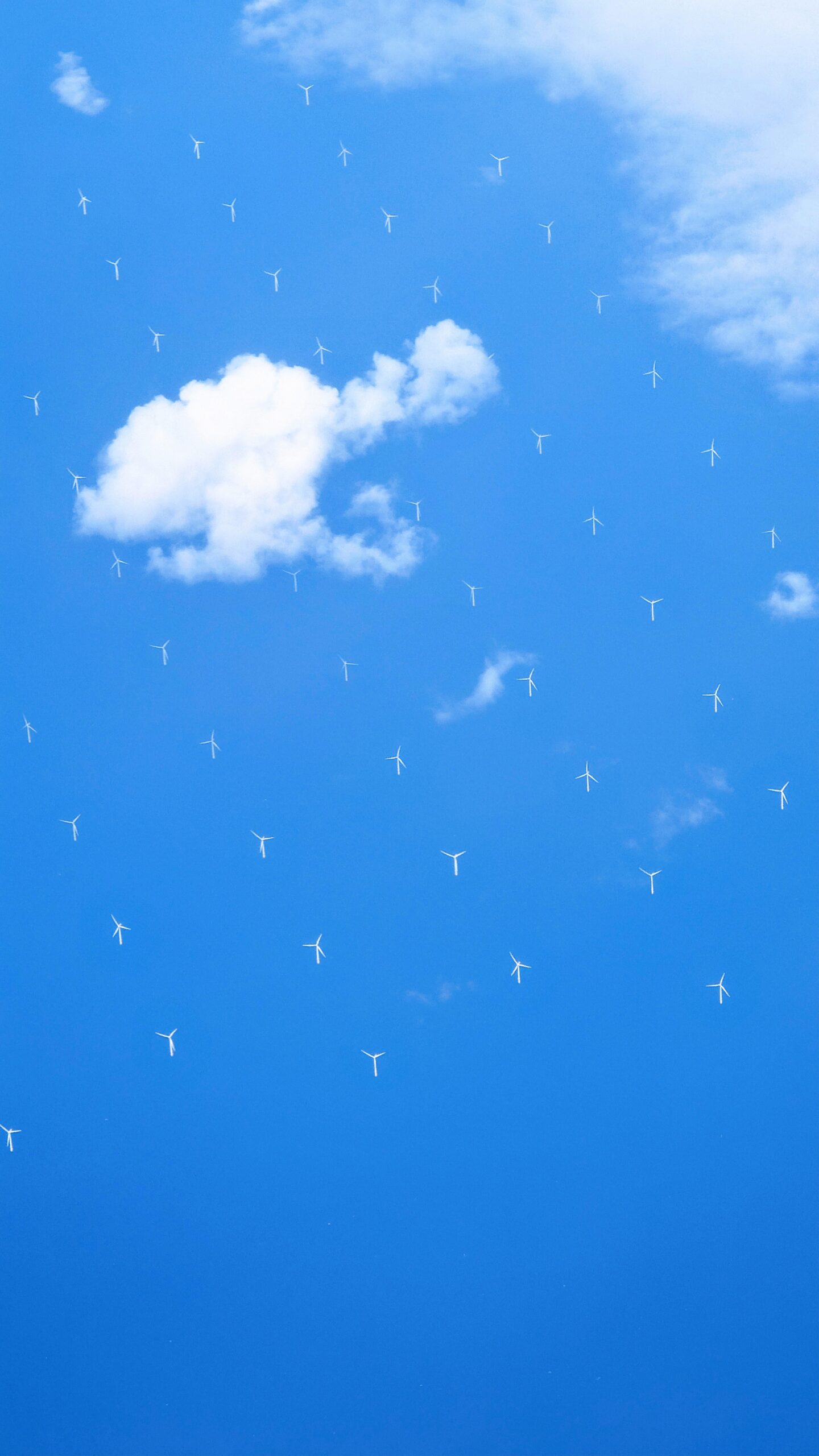 飛行機から見た風力発電！空中に浮かぶみたいでヤバい！