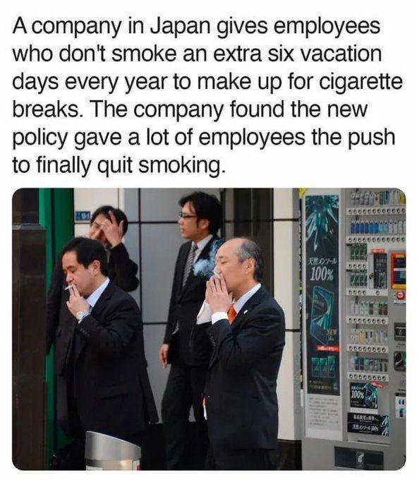 禁煙者6連休！日本企業の衝撃制度が話題に