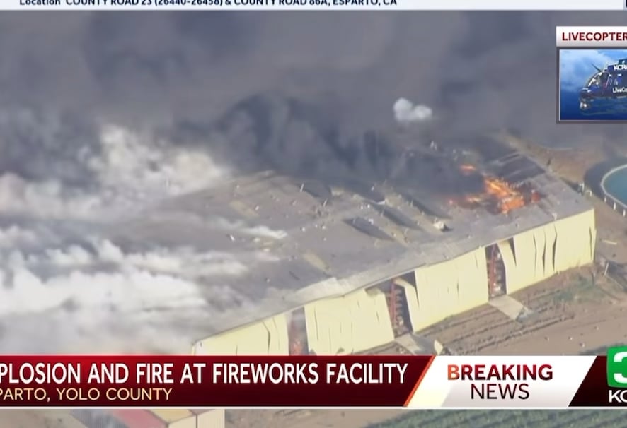 【速報】カリフォルニアで花火工場が爆発！サクラメント近郊、騒然
