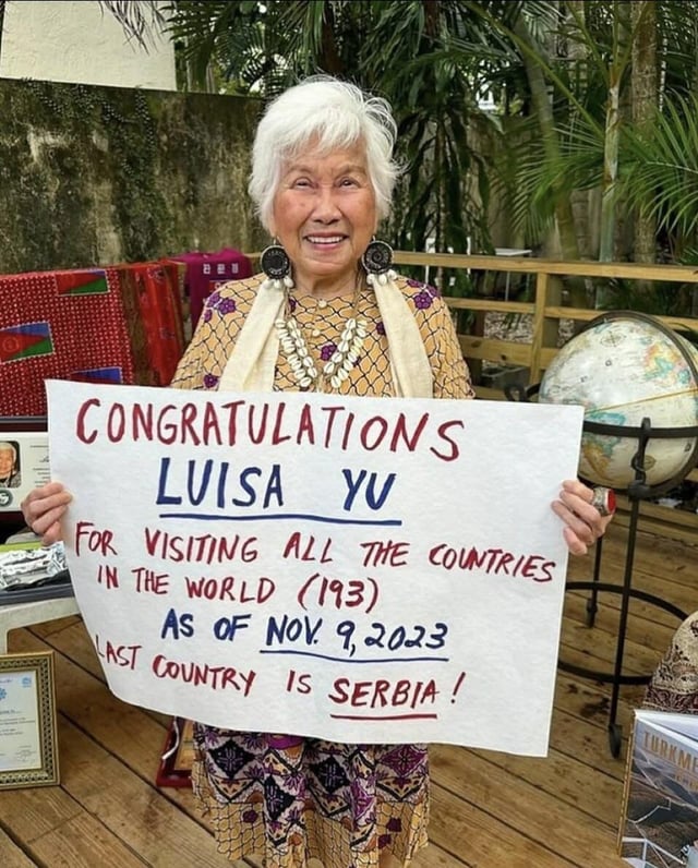 【世界制覇】80歳フィリピン人女性、50年かけ193ヶ国訪問達成！