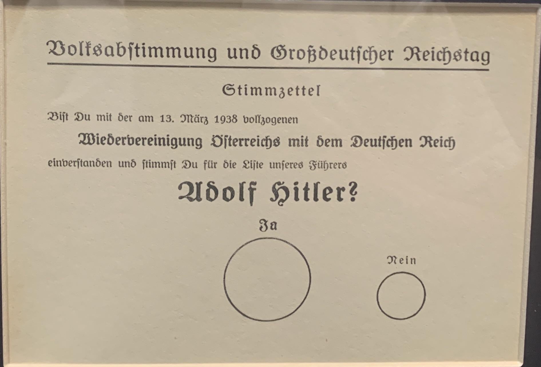 【戦慄】1938年ナチス・ドイツの投票用紙、肯定と否定でエグすぎる差が…