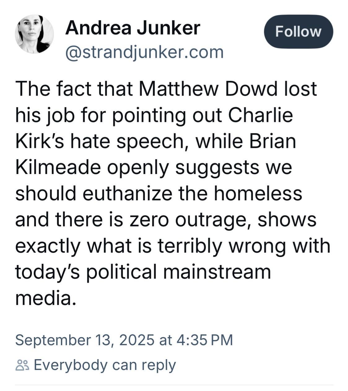 例：
元記事「Mainstream media has failed us」より[matched_content]

マスコミが我々を裏切った！〇〇で大惨事ｗｗｗ