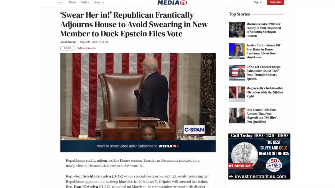 【速報】米共和党、エプスタイン関連文書公開阻止で議会を緊急閉会！