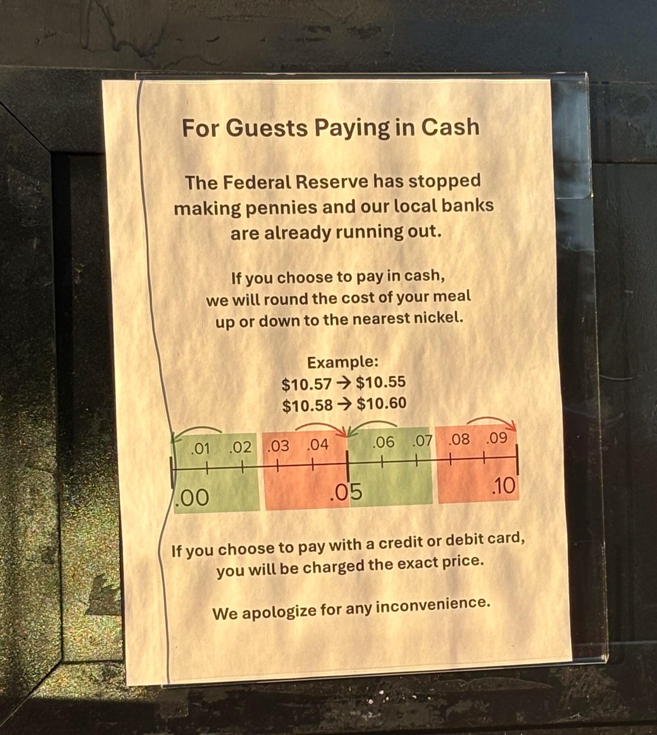 【悲報】近所のバーガーキング、ついにペニー廃止…時代が終わる